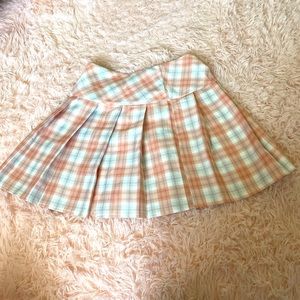 Shein Zip Side Tartan Pleated Skirt